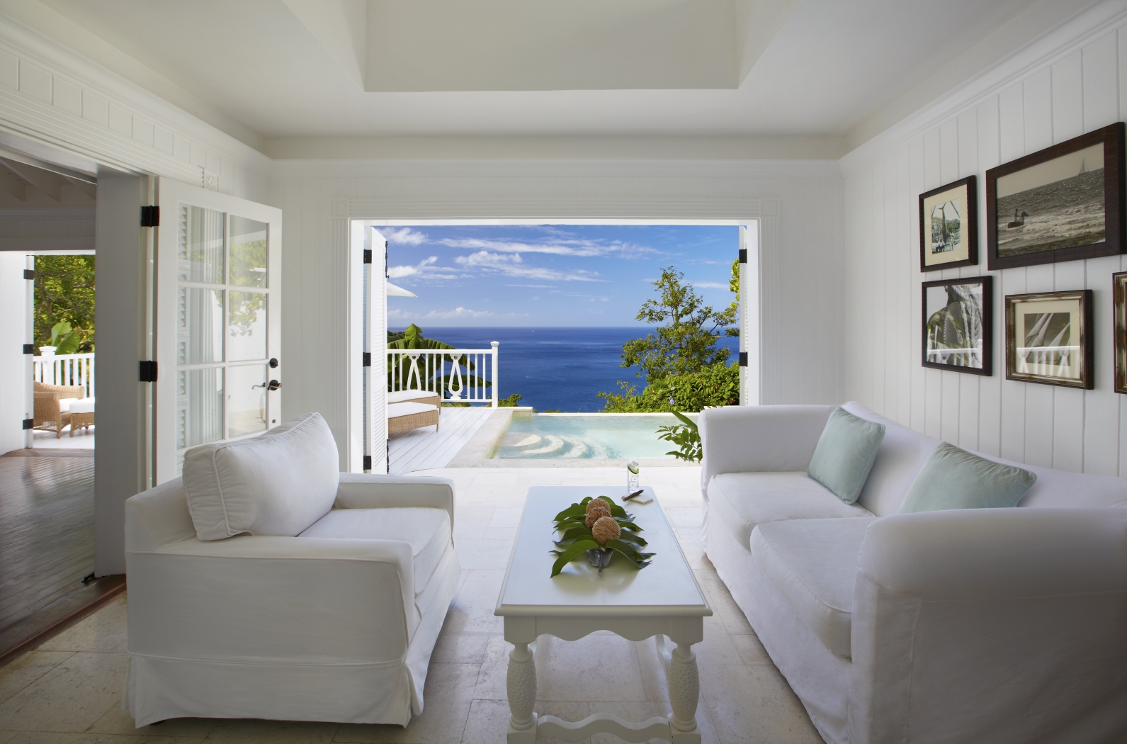 Living room of a Superior Luxury Cottage, Sugar Beach, St Lucia