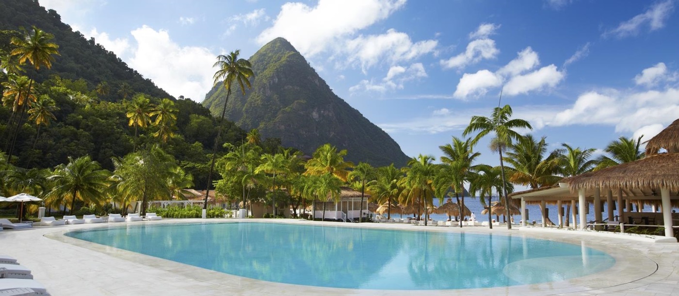 The swimming pool of Private beach dining at Sugar Beach, St Lucia