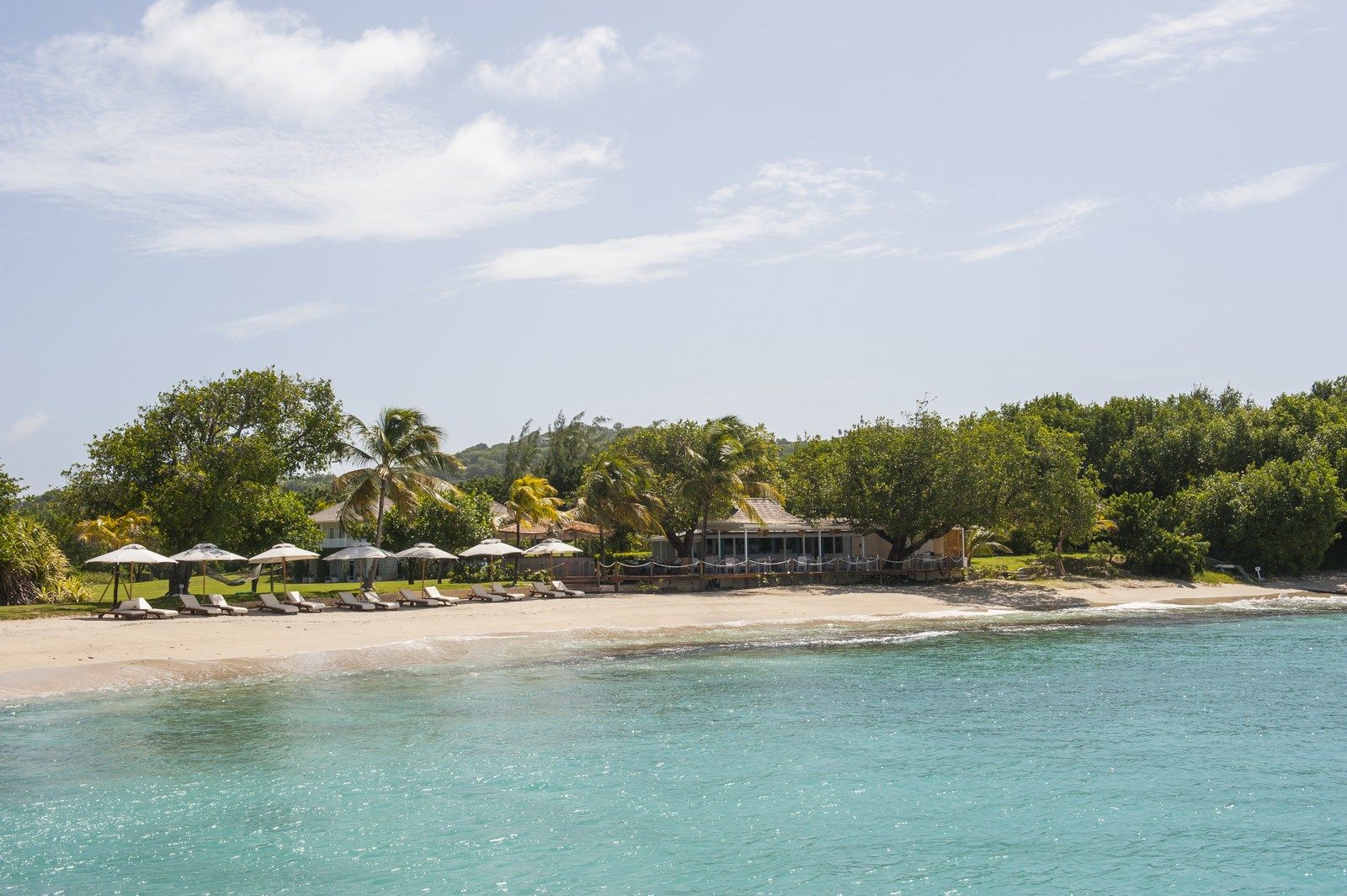 The beach at The Cotton House, Mustique