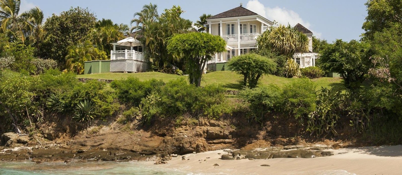 The Cotton House, Mustique - facade & beach