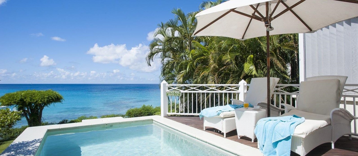 Private pool at The Cotton House, Mustique