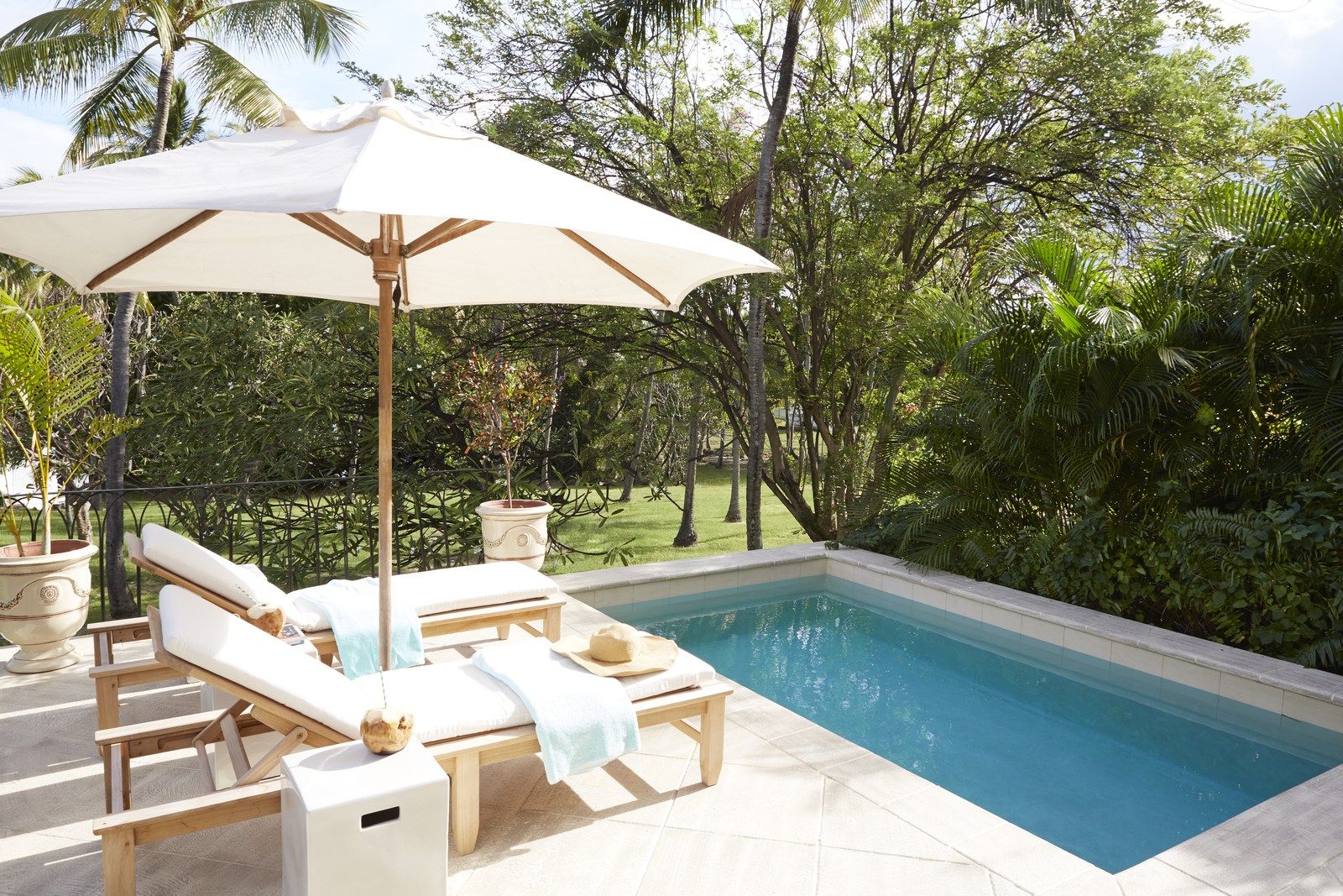 Plunge pool at The Cotton House, Mustique