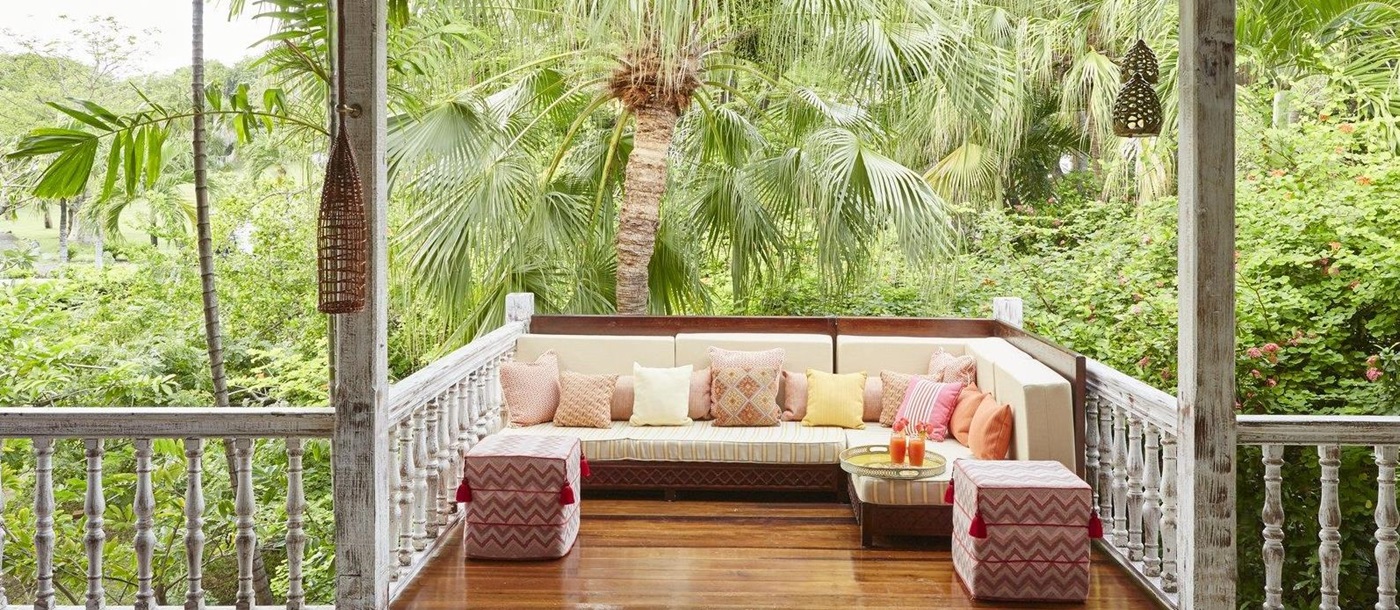 Seating area at The Cotton House, Mustique