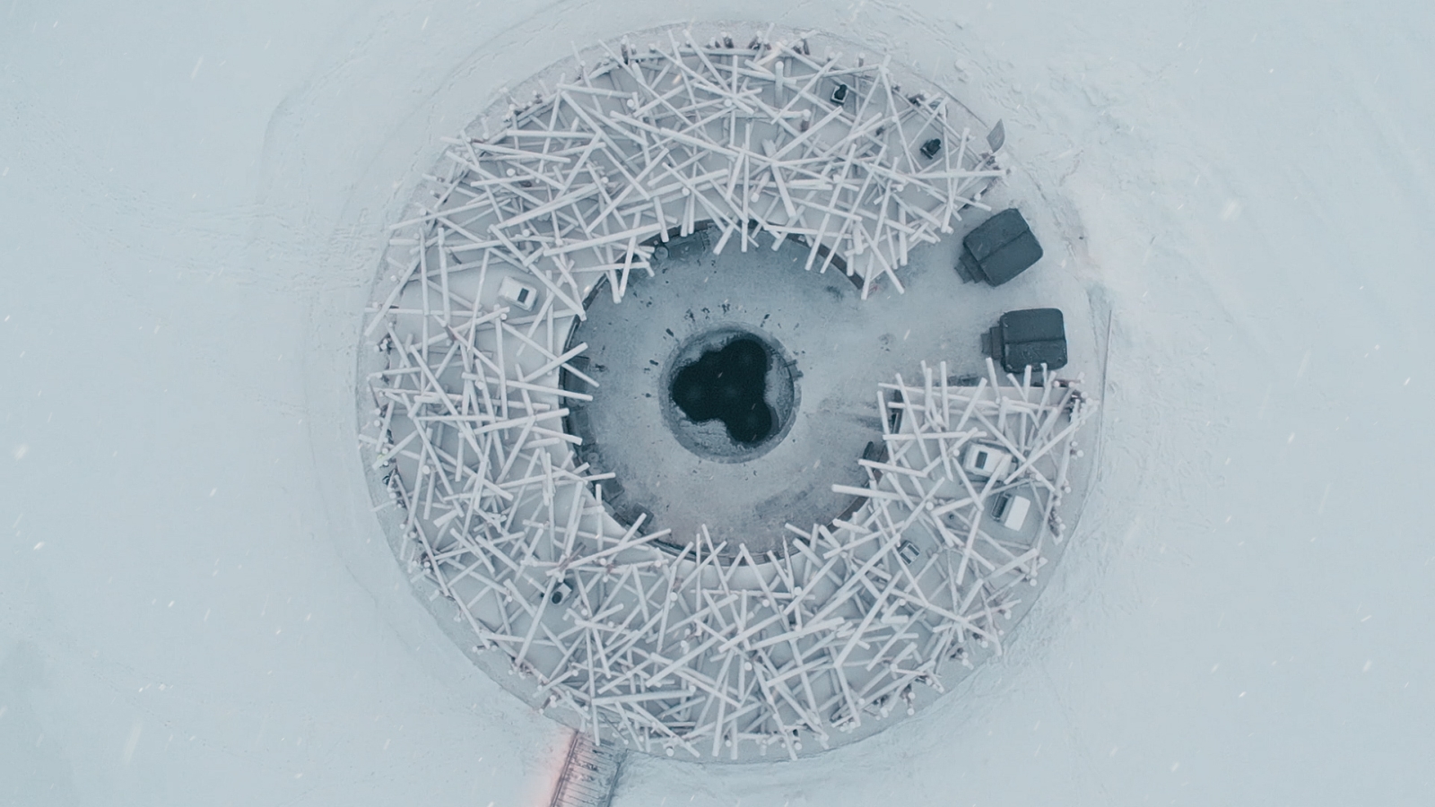 Birds eye view of Arctic Baths in Sweden