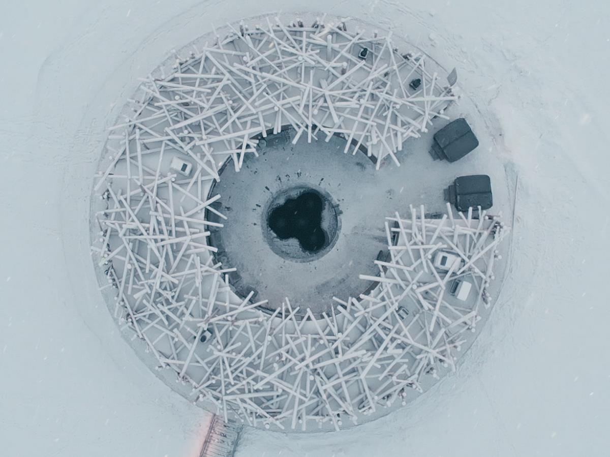 Birds eye view of Arctic Baths in Sweden