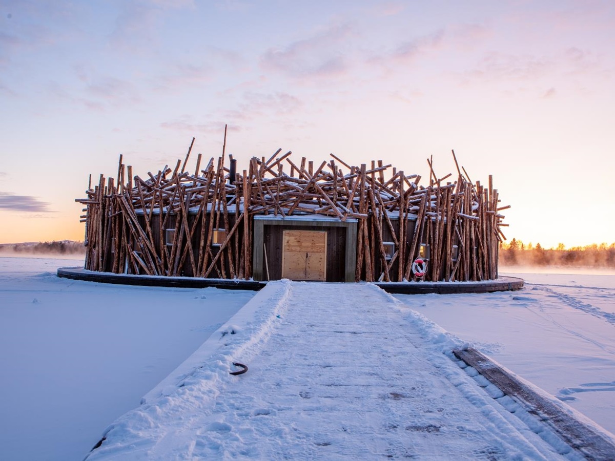 View of bath at Arctic Baths in Sweden