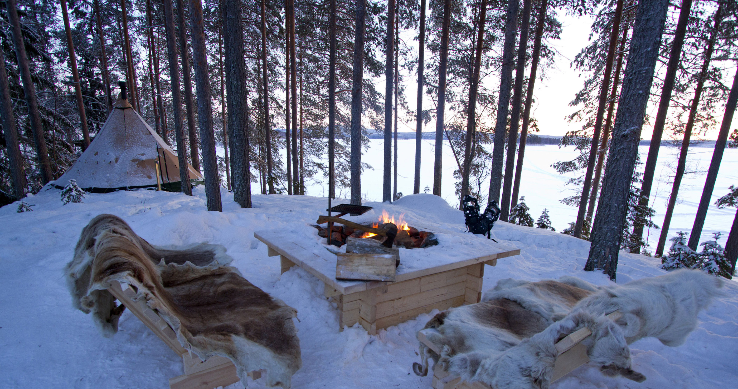 Fireplace at Aurora Safari, Sweden