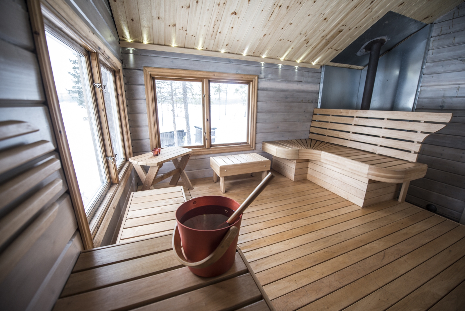 Sauna at Fjellborg Arctic Lodge in Sweden