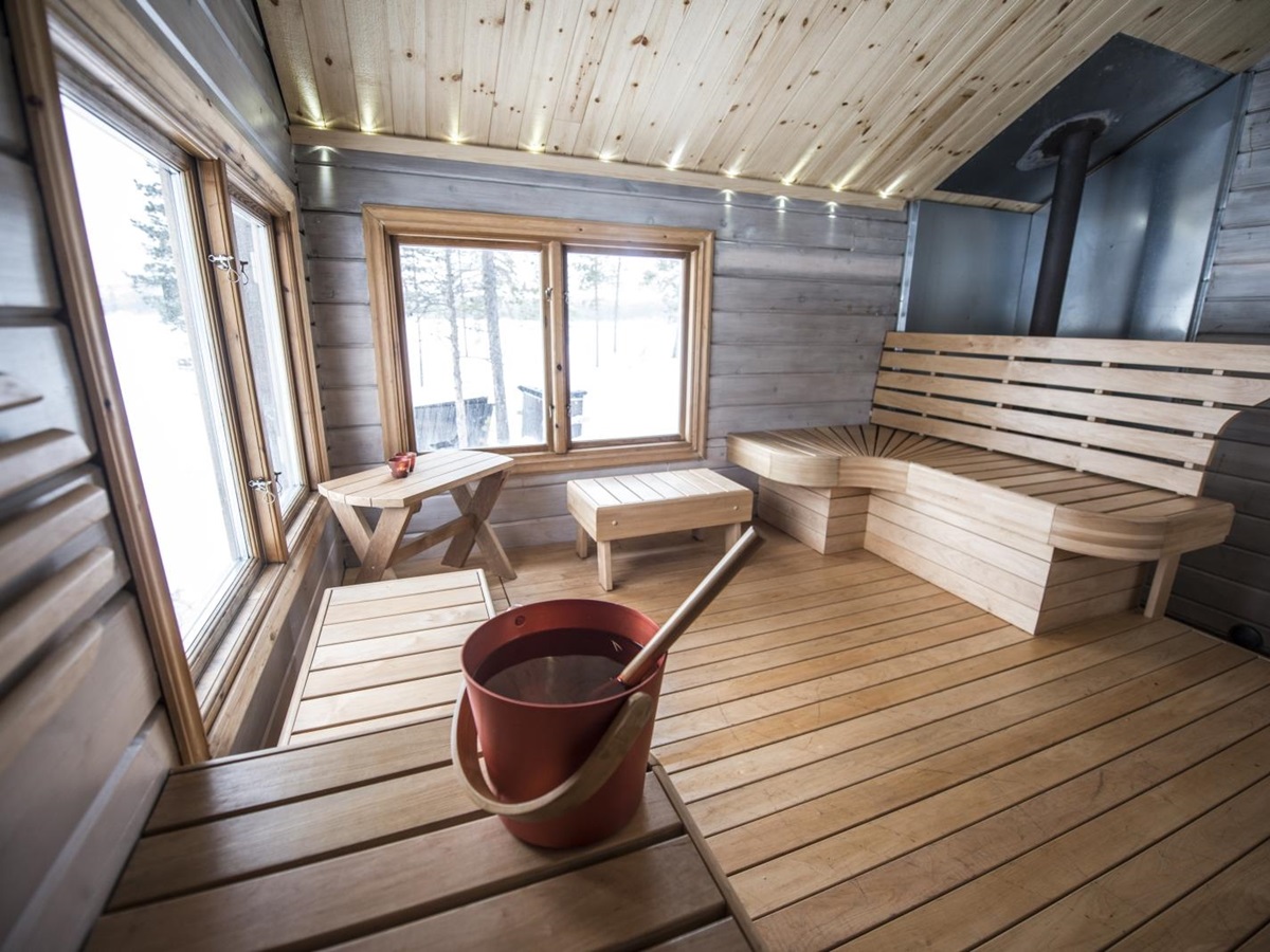 Sauna at Fjellborg Arctic Lodge in Sweden