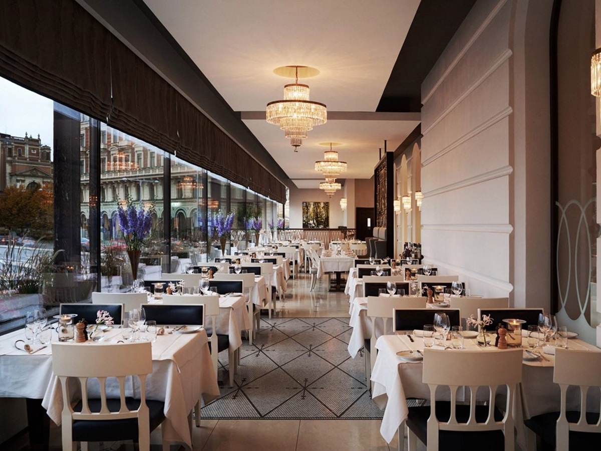 Dining area with extensive windows