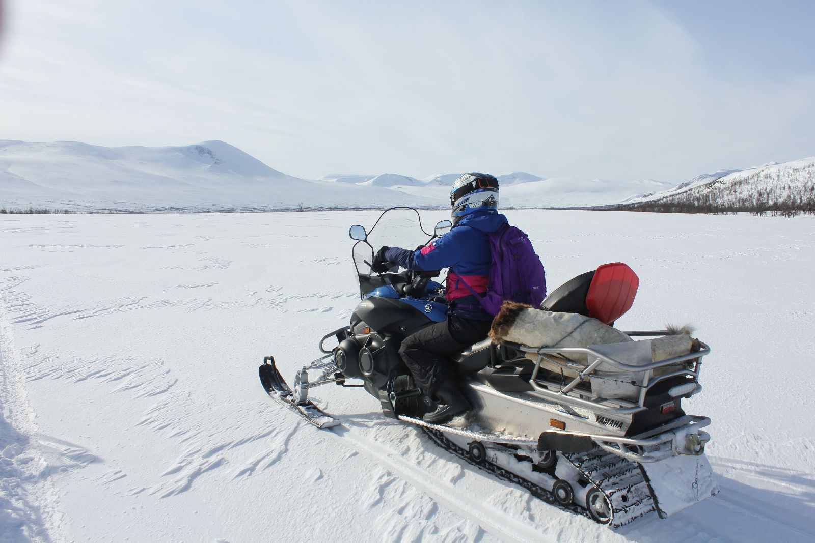 Snowmobile ride from the Treehotel in Swedish Lapland