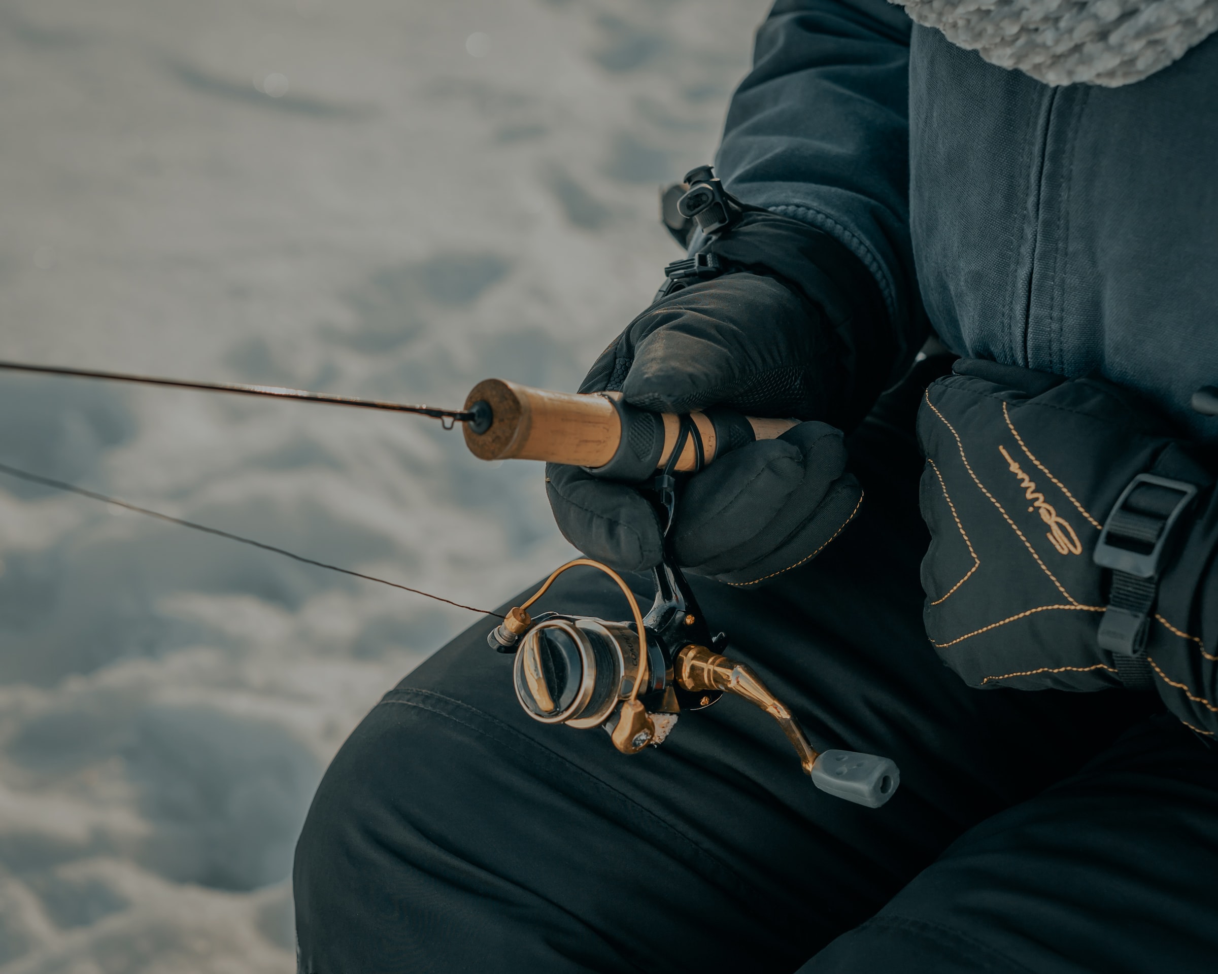 Ice fishing n Lapland, Sweden