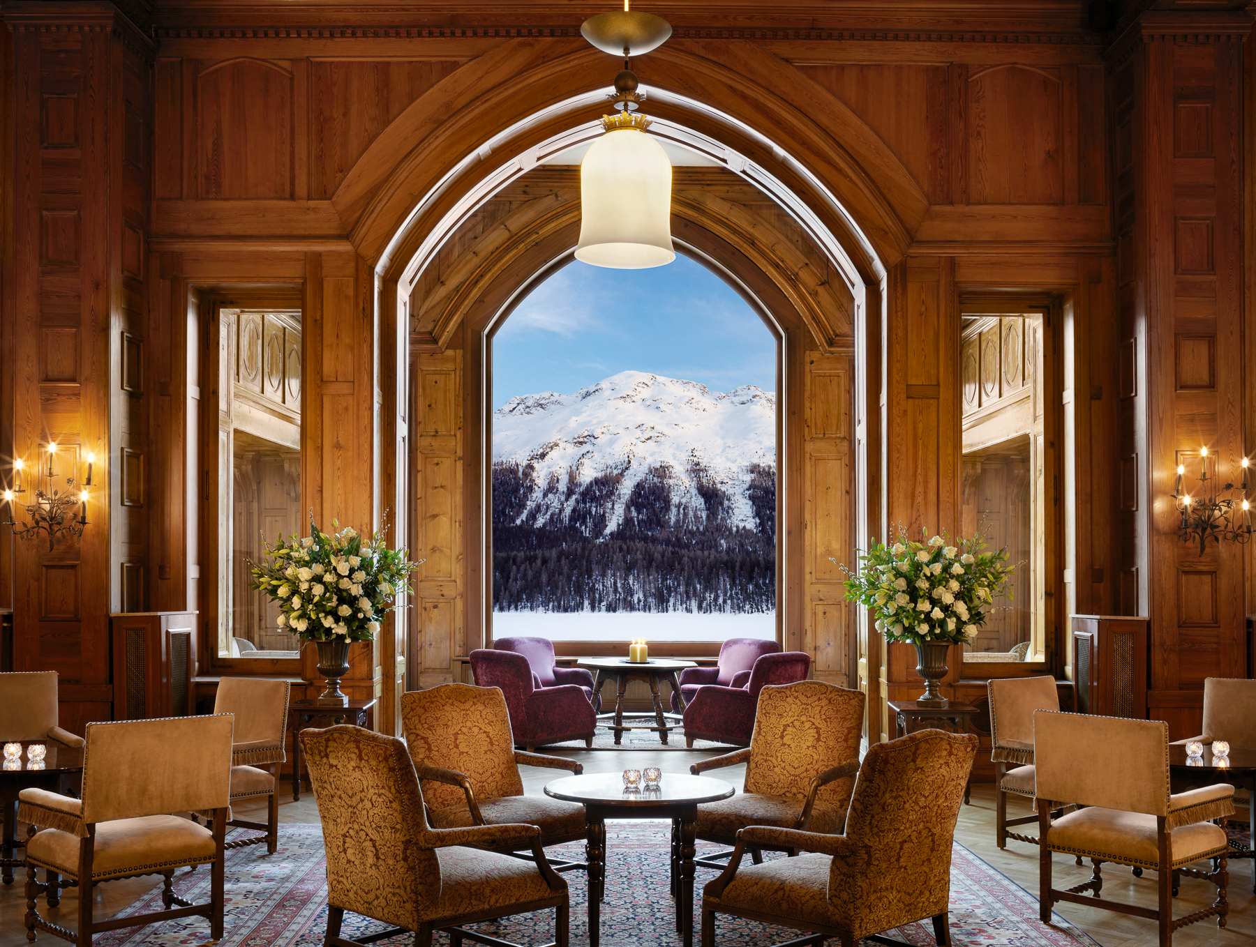 Le Grand Hall at Badrutt's Palace in St Moritz