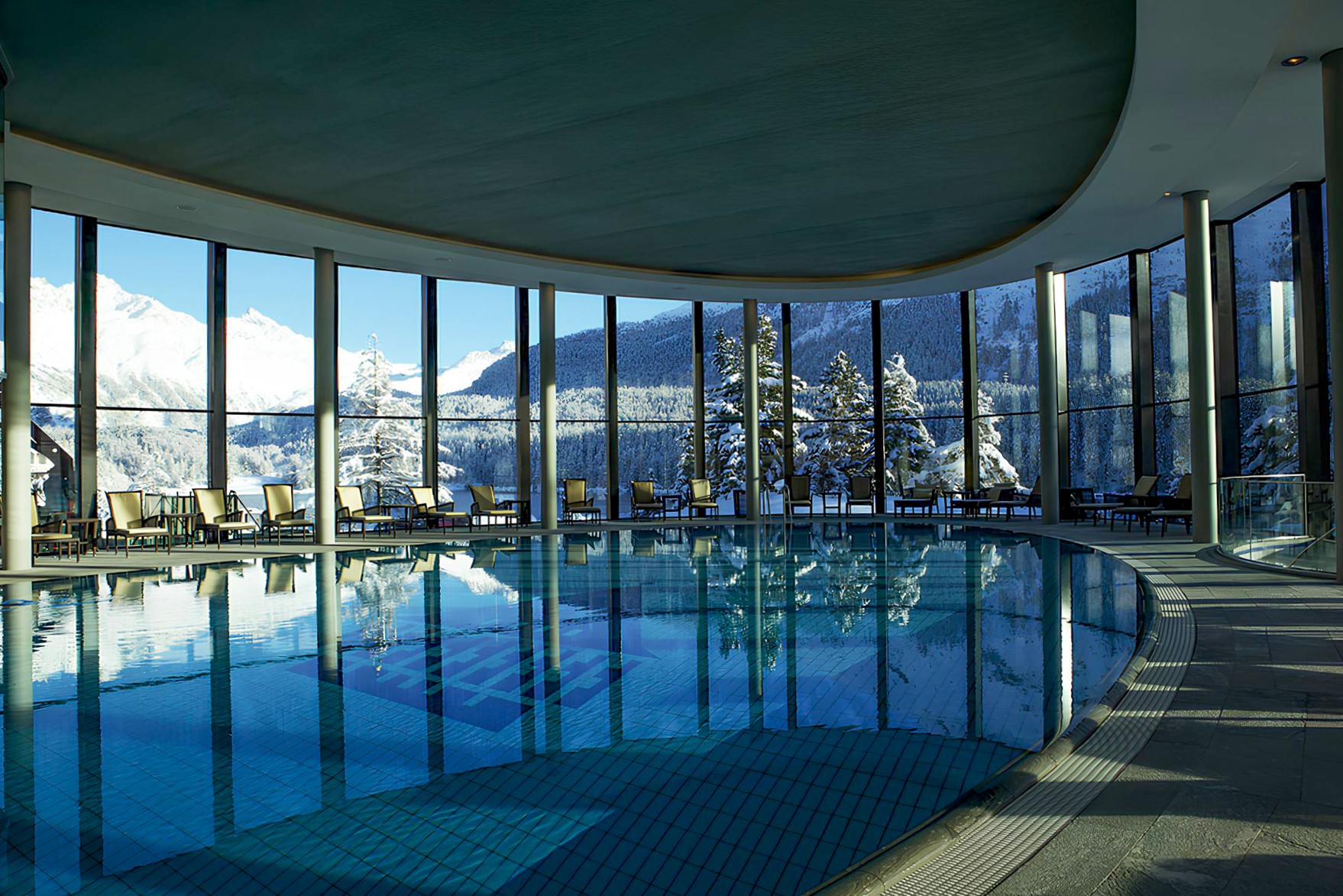 Wellness pool at Badrutt's Palace in St Moritz