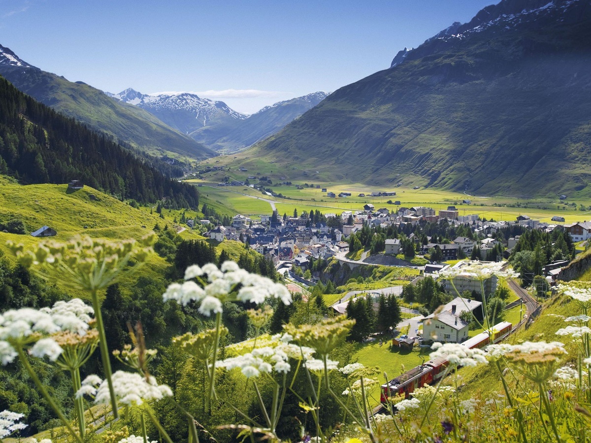 Summer landscape near Chedi Andermatt, Switzerland