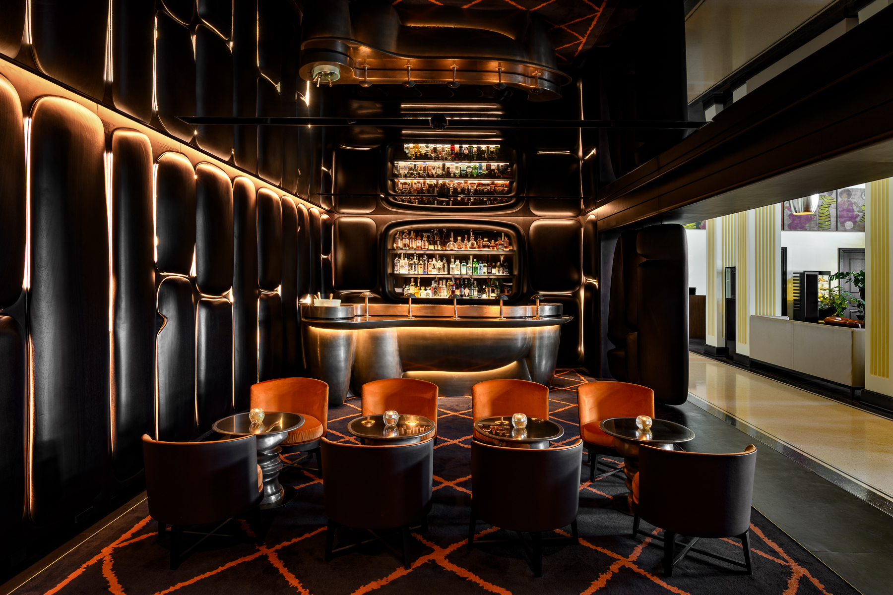 Bar at the Dolder Grand luxury hotel in Zurich