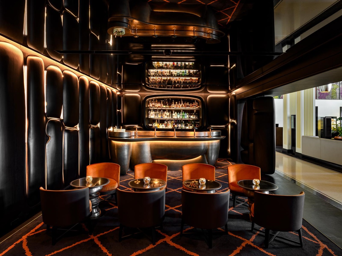 Bar at the Dolder Grand luxury hotel in Zurich