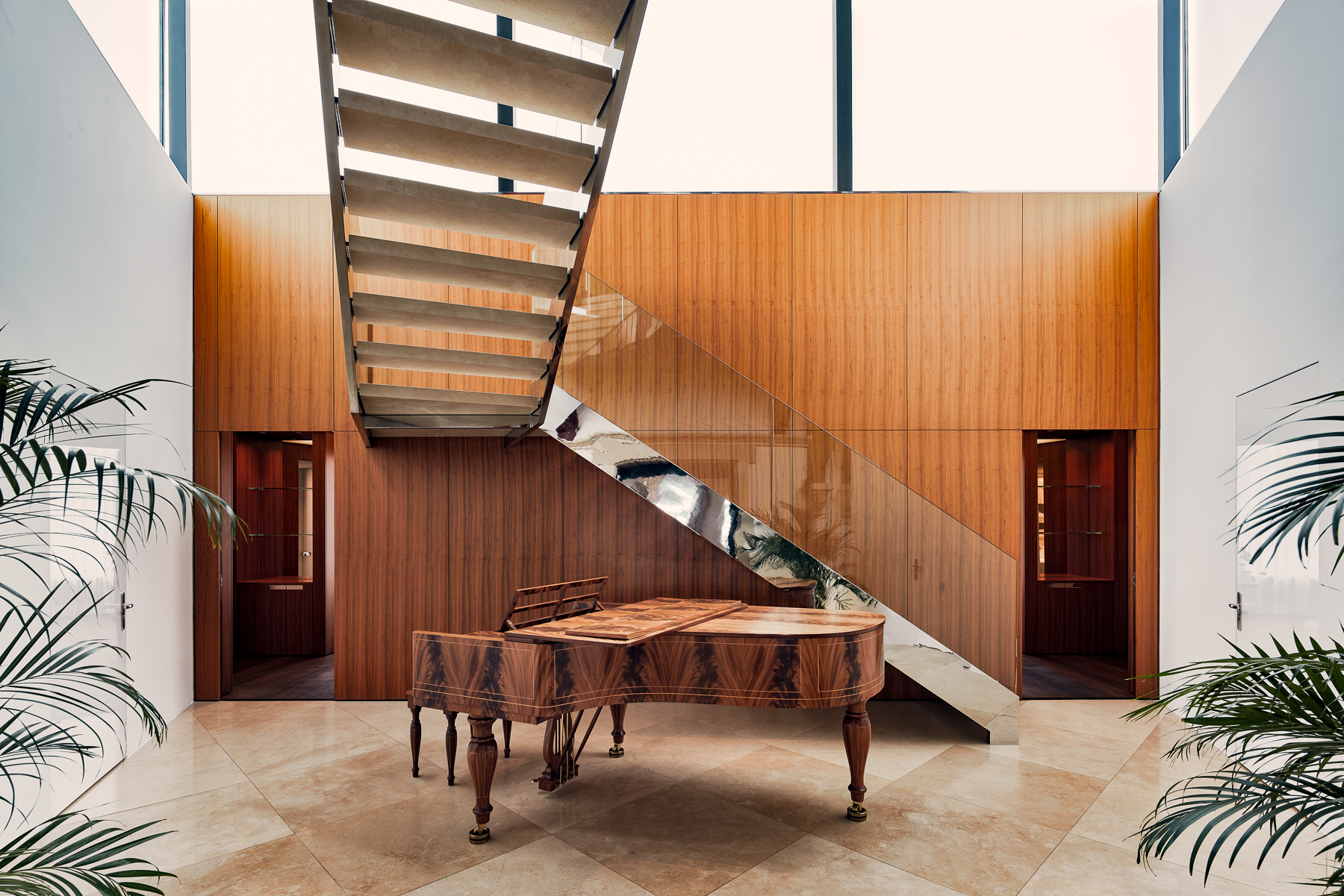 Piano in the Maestro Suite at the Dolder Grand luxury hotel in Zurich