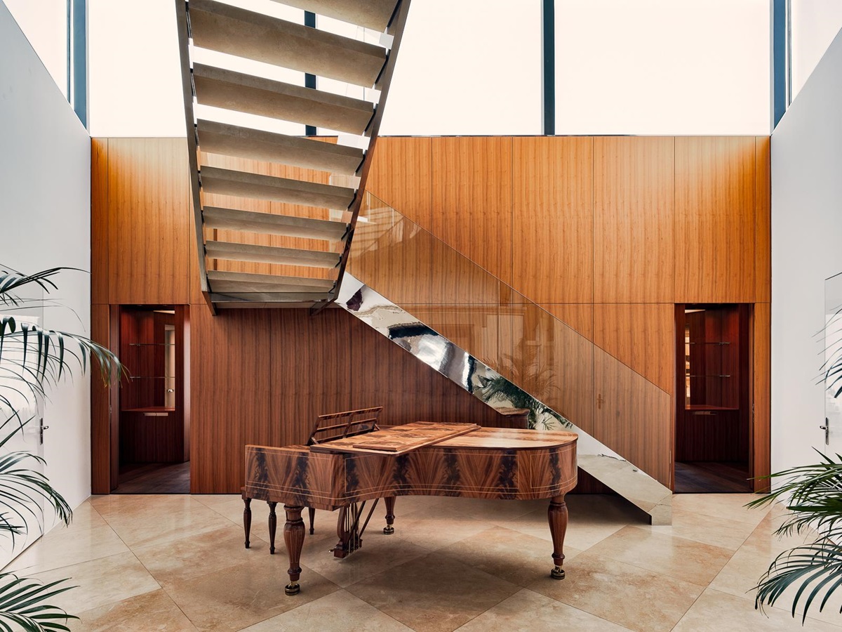 Piano in the Maestro Suite at the Dolder Grand luxury hotel in Zurich
