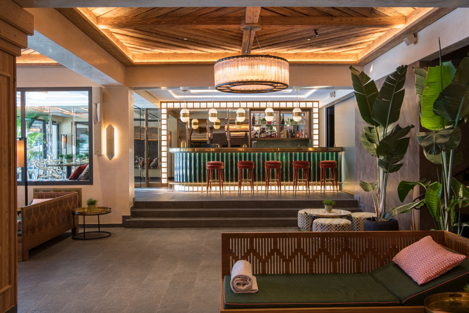 Bar at Gstaad Palace in Switzerland