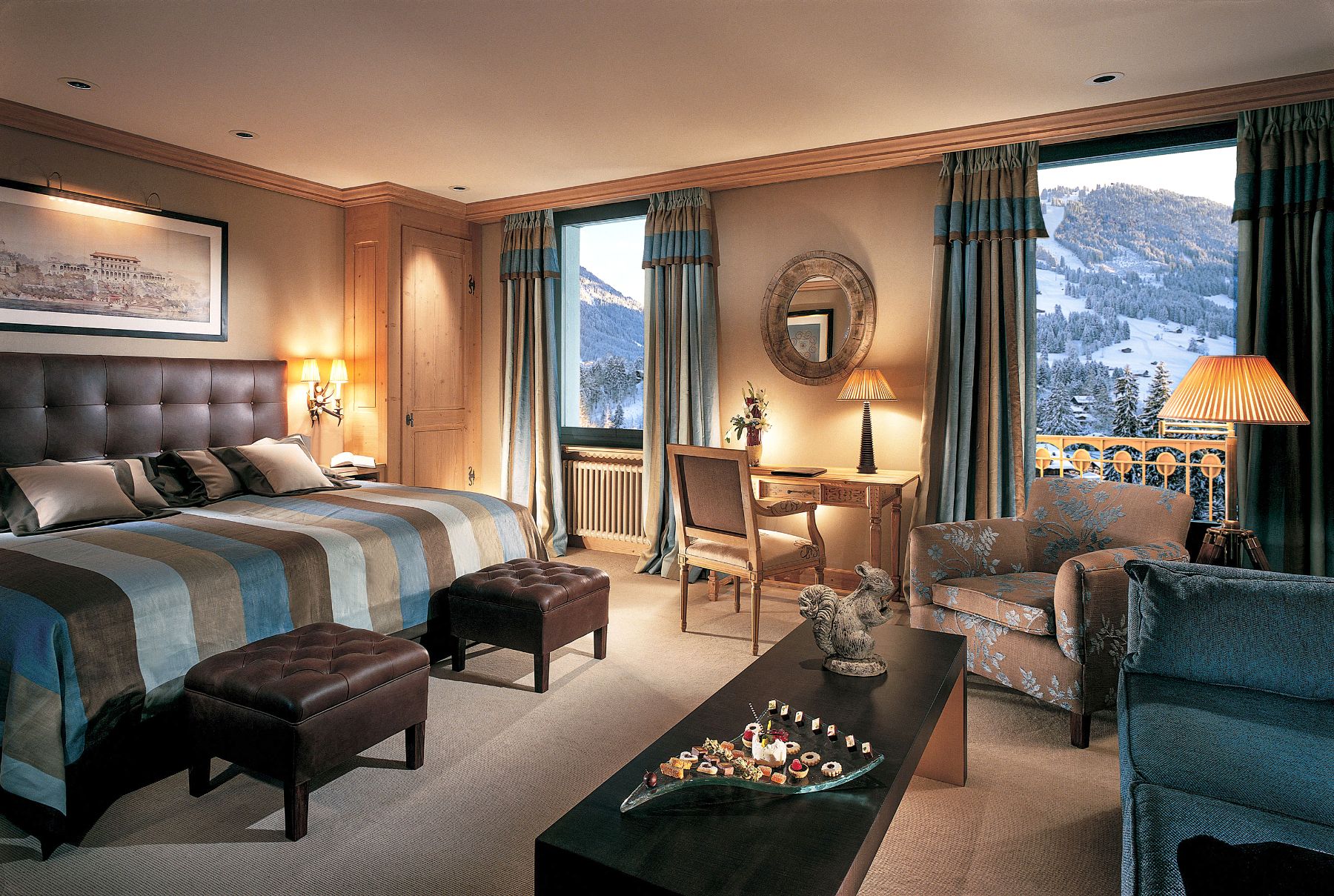 Deluxe room at Gstaad Palace in Switzerland