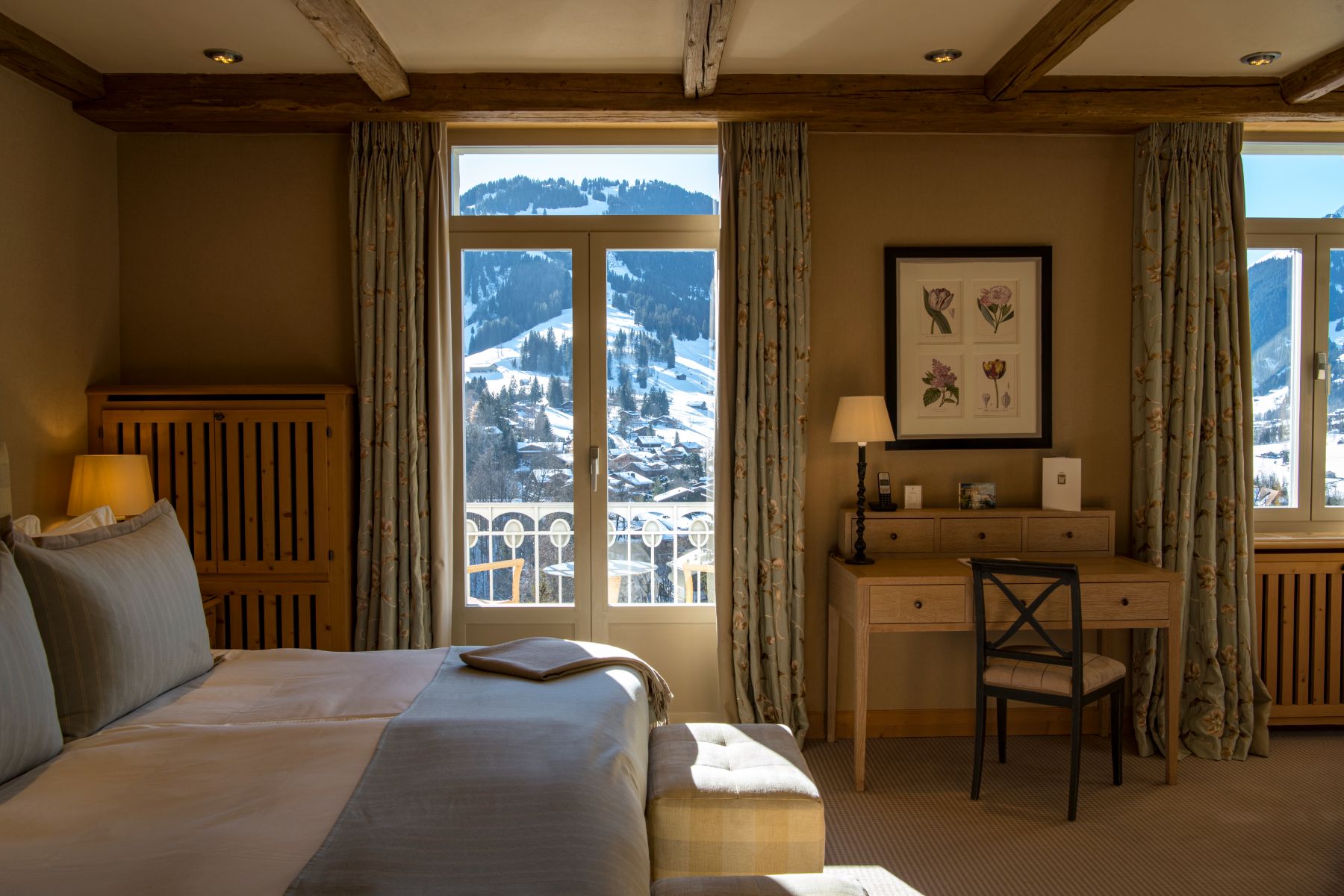 Deluxe suite at Gstaad Palace in Switzerland