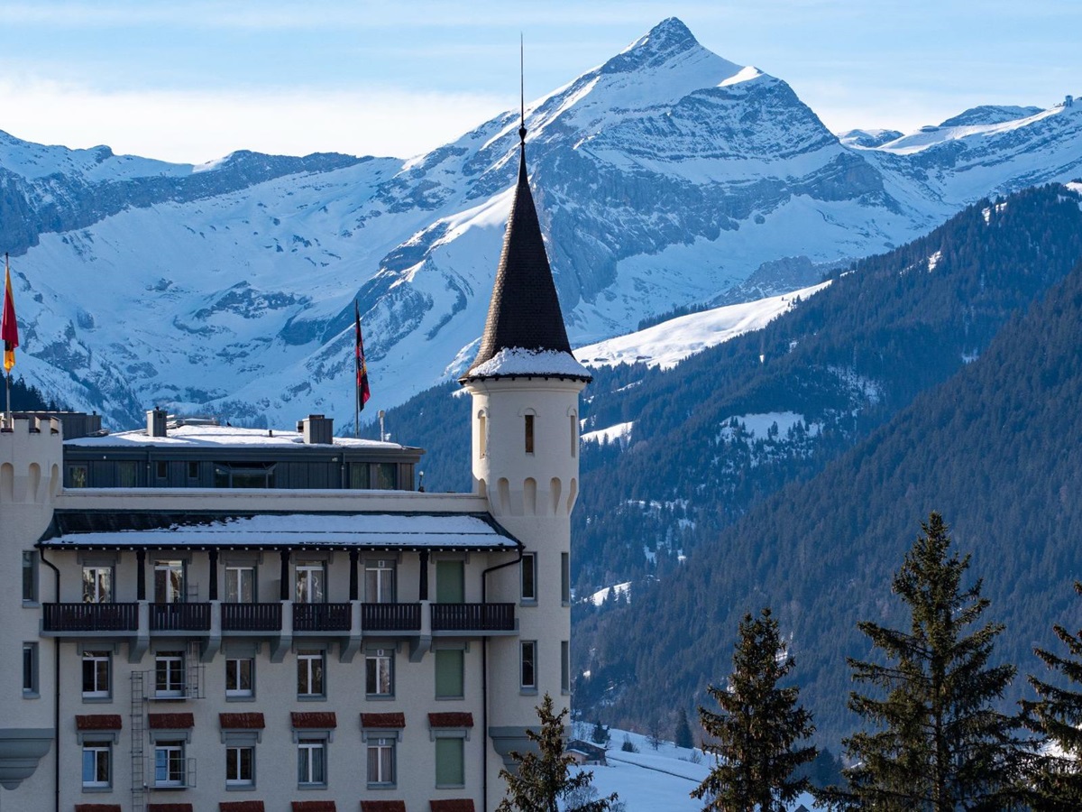 Views of the mountains from Gstaad Palace in Switzerland