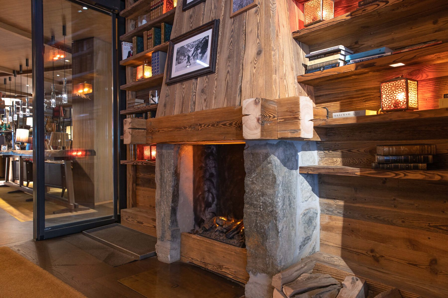 Fireplace at Hotel Schweizerhof in Zermatt