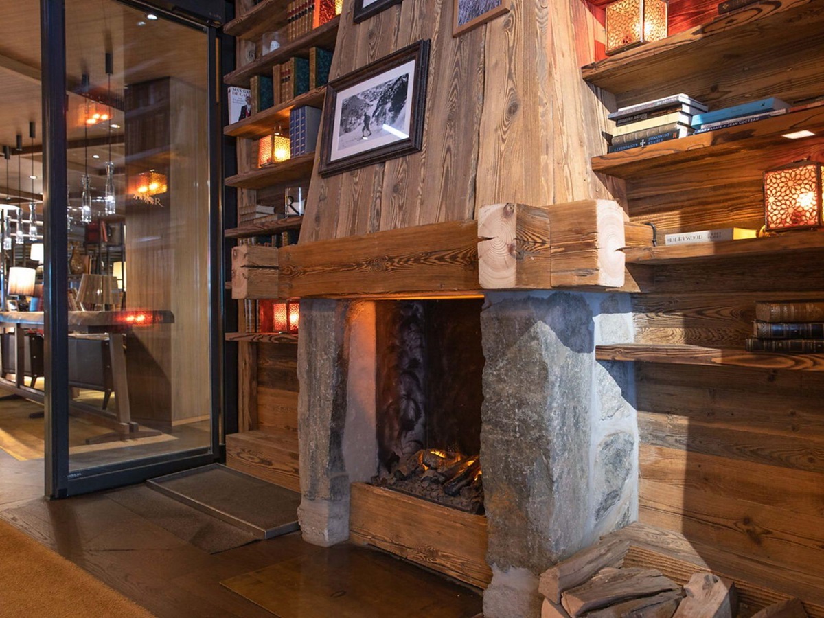Fireplace at Hotel Schweizerhof in Zermatt