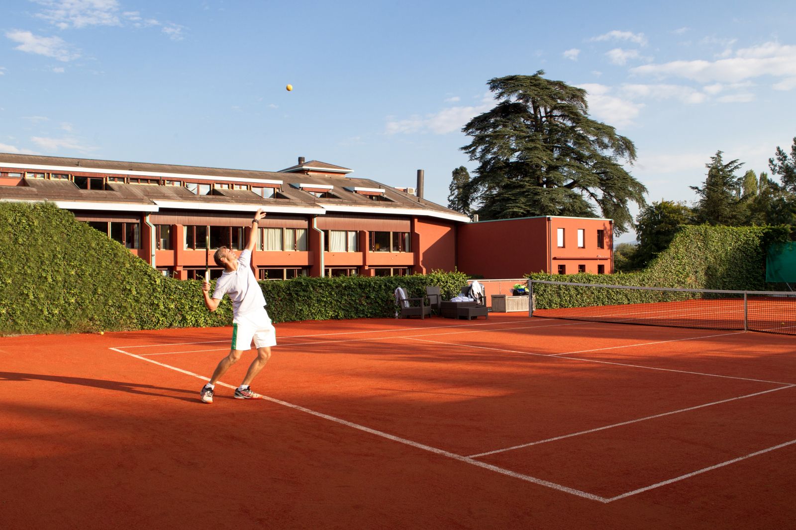 Tennis court at La Reserve Geneva Switzerland