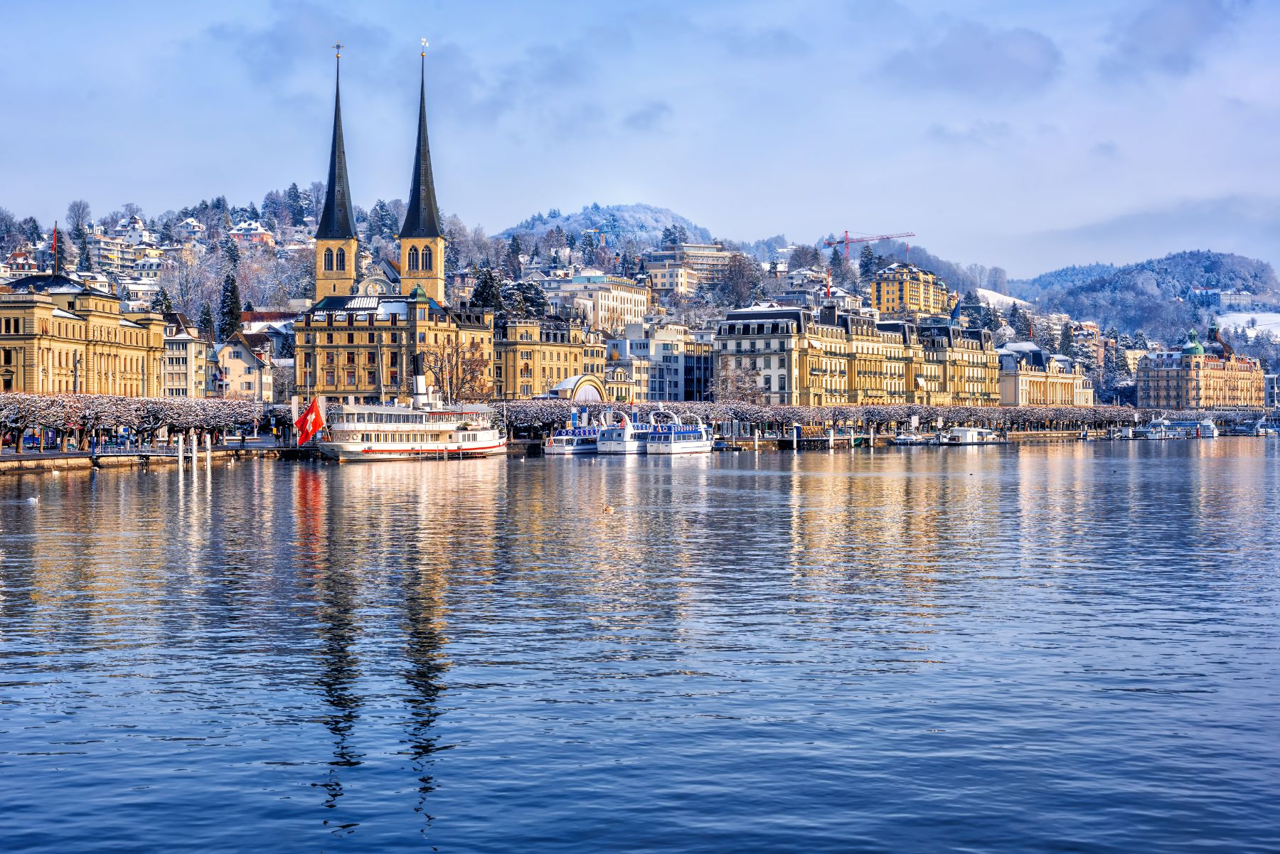 Lucerne cityscape during the winter