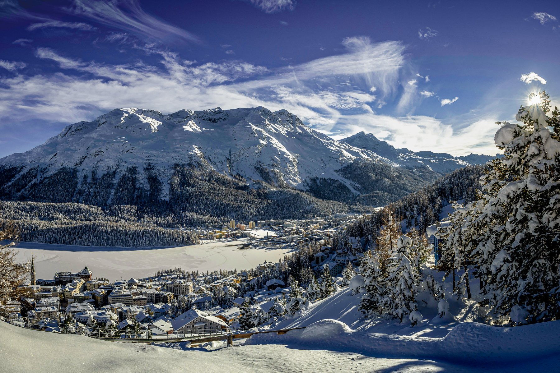 View of St Moritz during the winter
