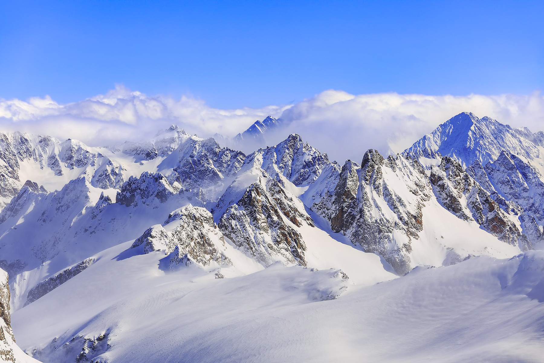 Snow-capped peaks of the Swiss Alps