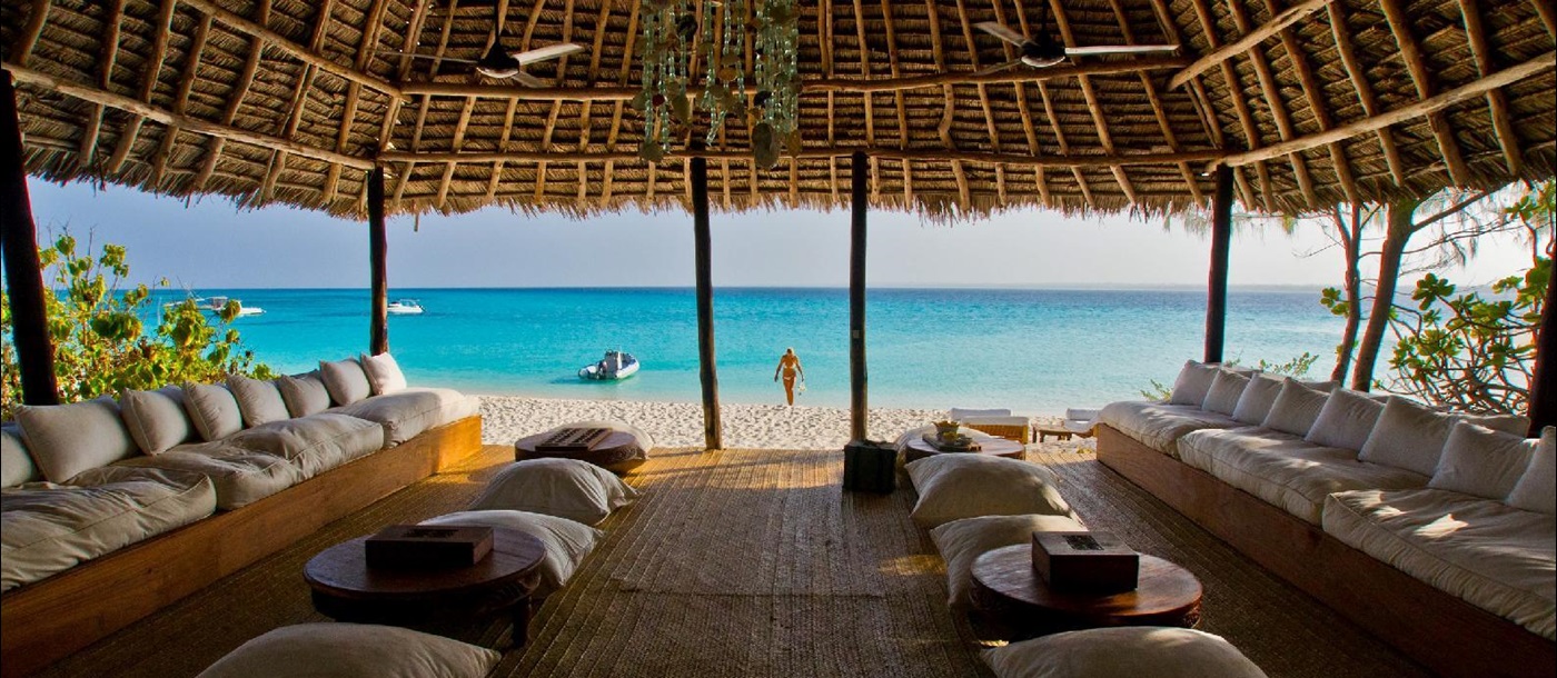 The lounge of andBeyond Mnemba Island Lodge, Zanzibar