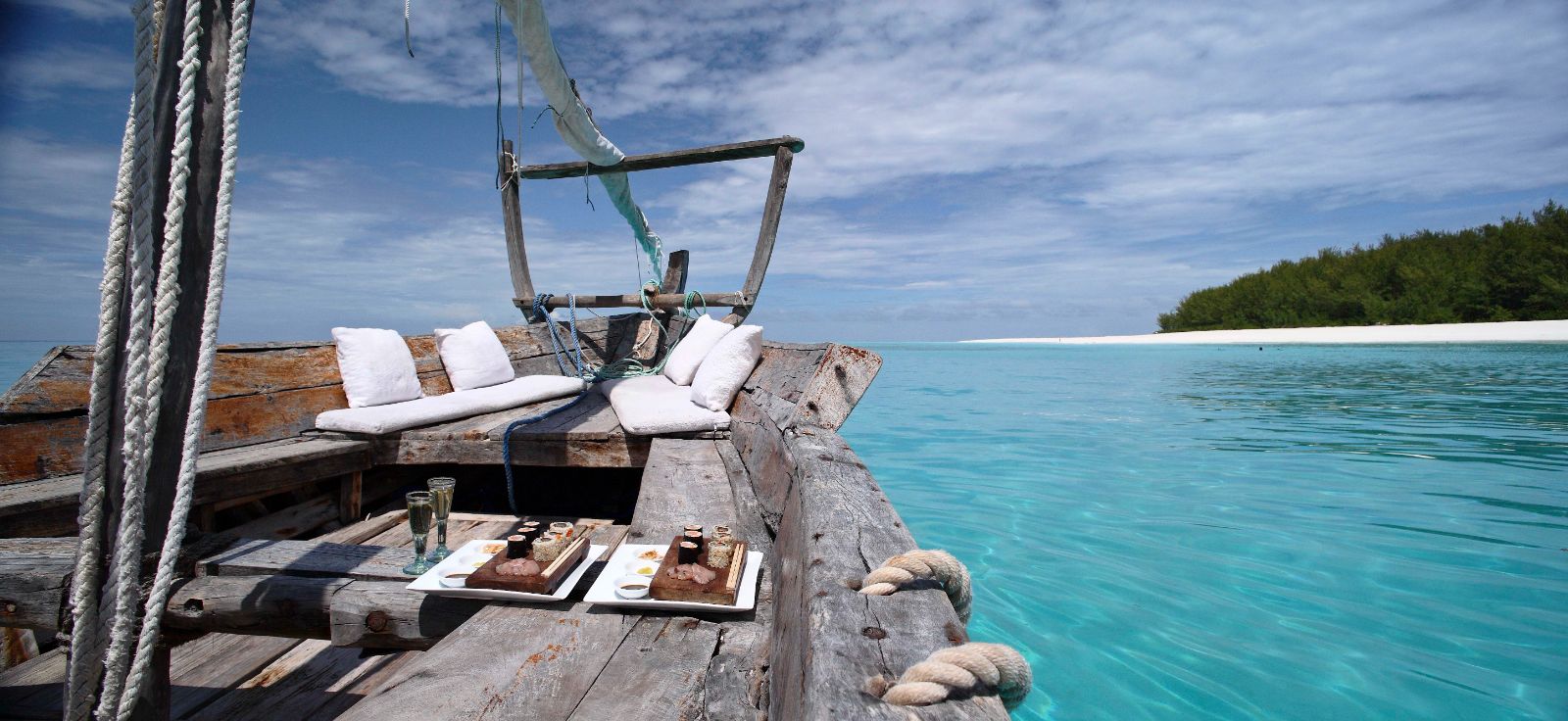 Boat at andBeyond Mnemba Island Lodge, Zanzibar
