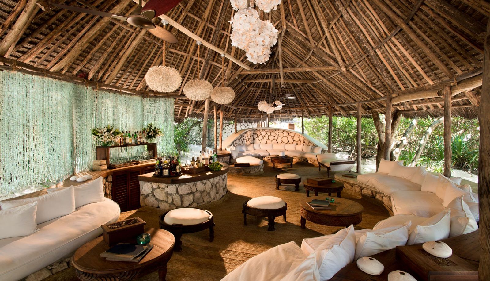 Lounge area at andBeyond Mnemba Island Lodge, Zanzibar