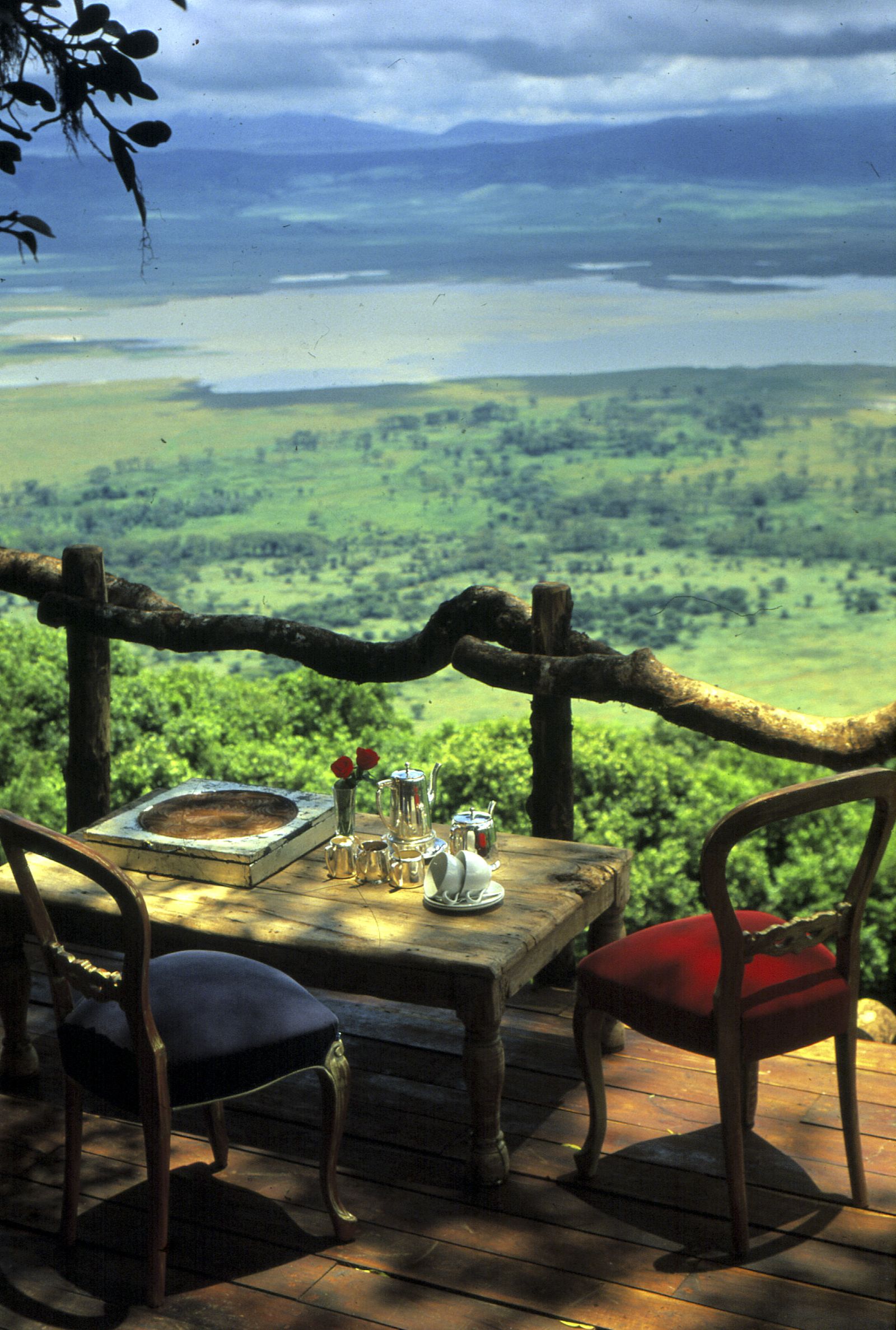 Dining deck at &beyond Ngorongoro Crater Lodge in Tanzania 