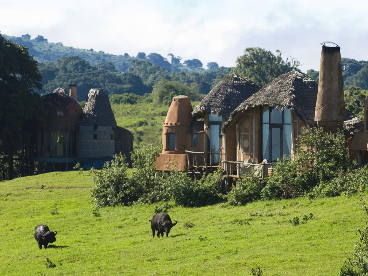 Lodge exterior at &beyond Ngorongoro Crater Lodge in Tanzania
