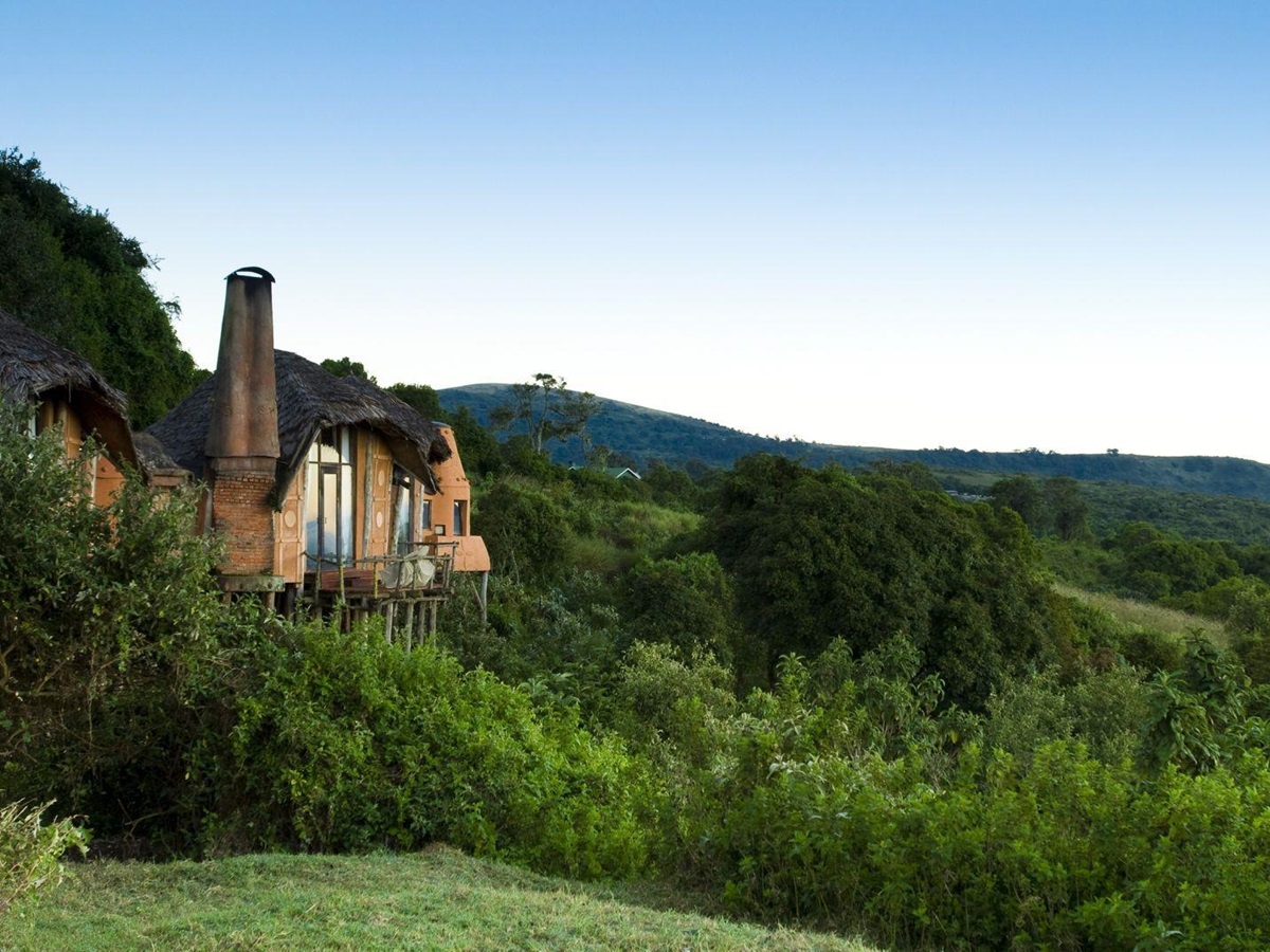 View from lodge at &beyond Ngorongoro Crater Lodge in Tanzania
