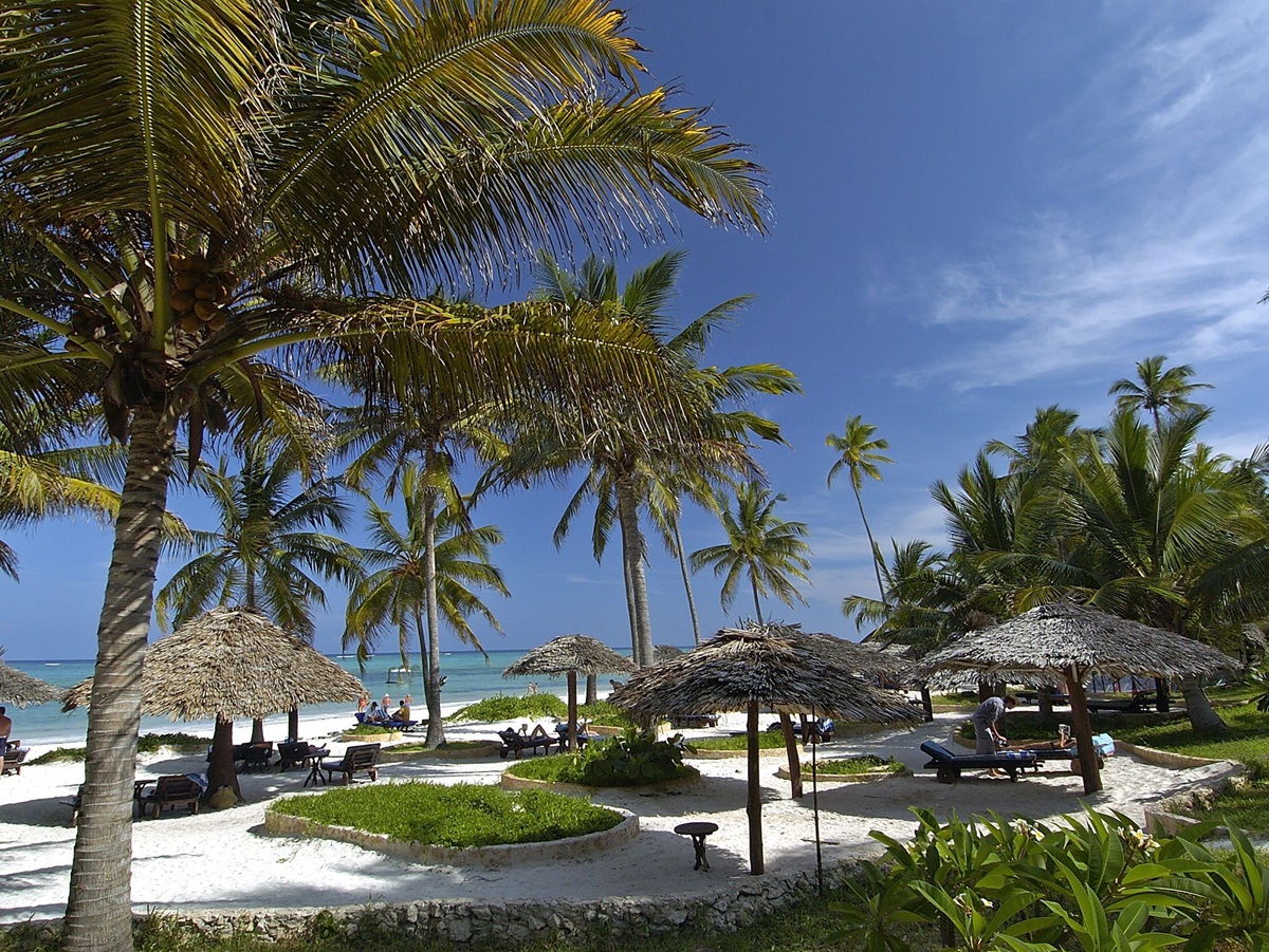 The beach at Breezes Beach Club
