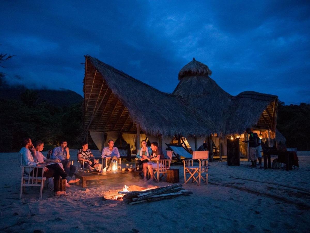 Campfire at night at Greystroke Mahale in Tanzania