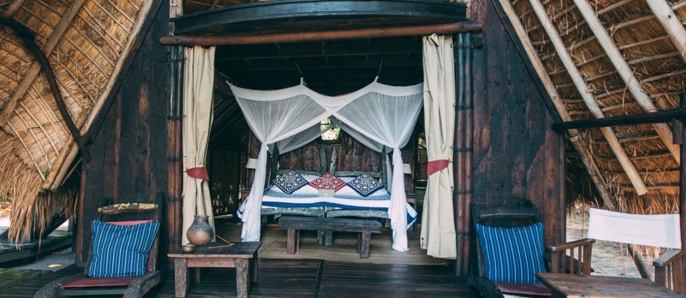 Tent interior at Greystroke Mahale in Tanzania 