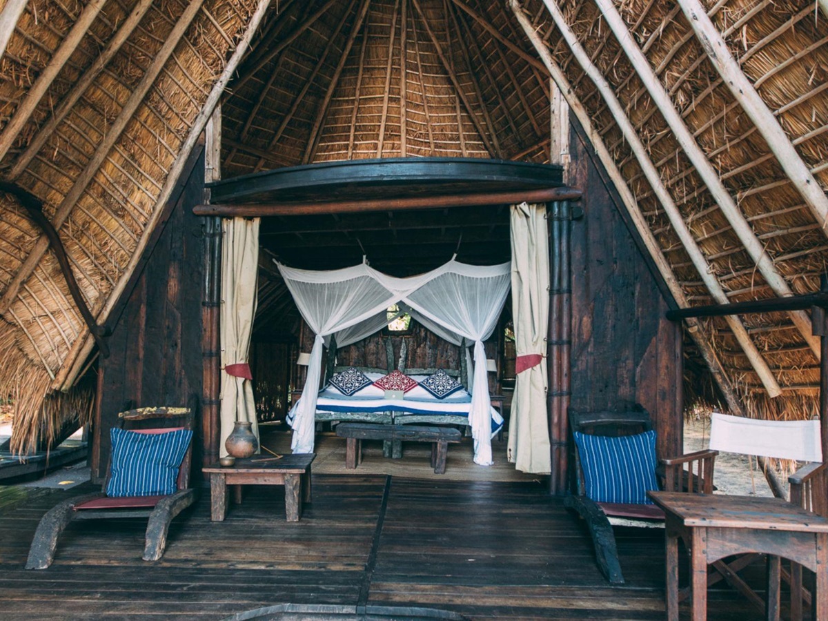 Tent interior at Greystroke Mahale in Tanzania