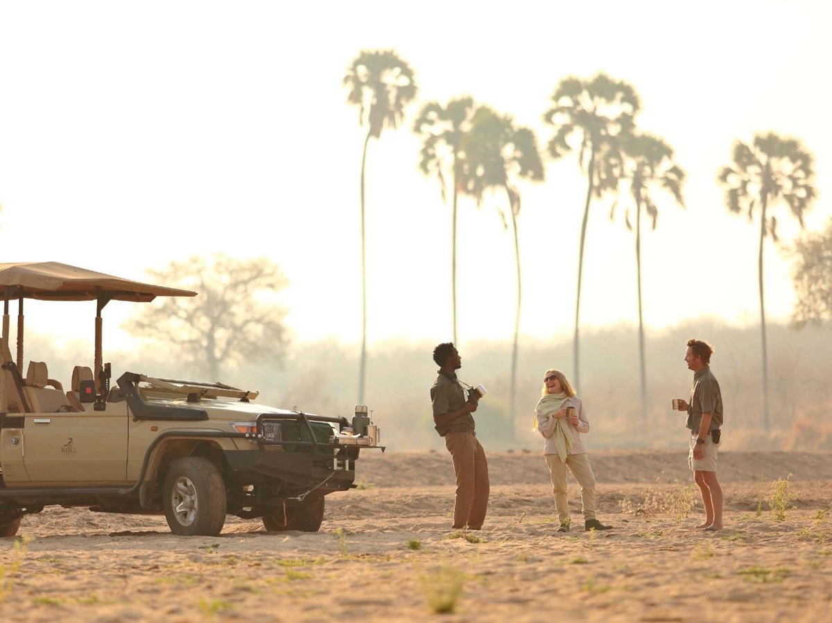 Sundowners in the bush near Ikuka Safari Camp in the Ruaha National Park