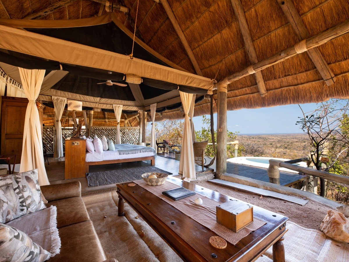 Tent bedroom at Ikuka Safari Camp in the Ruaha National Park