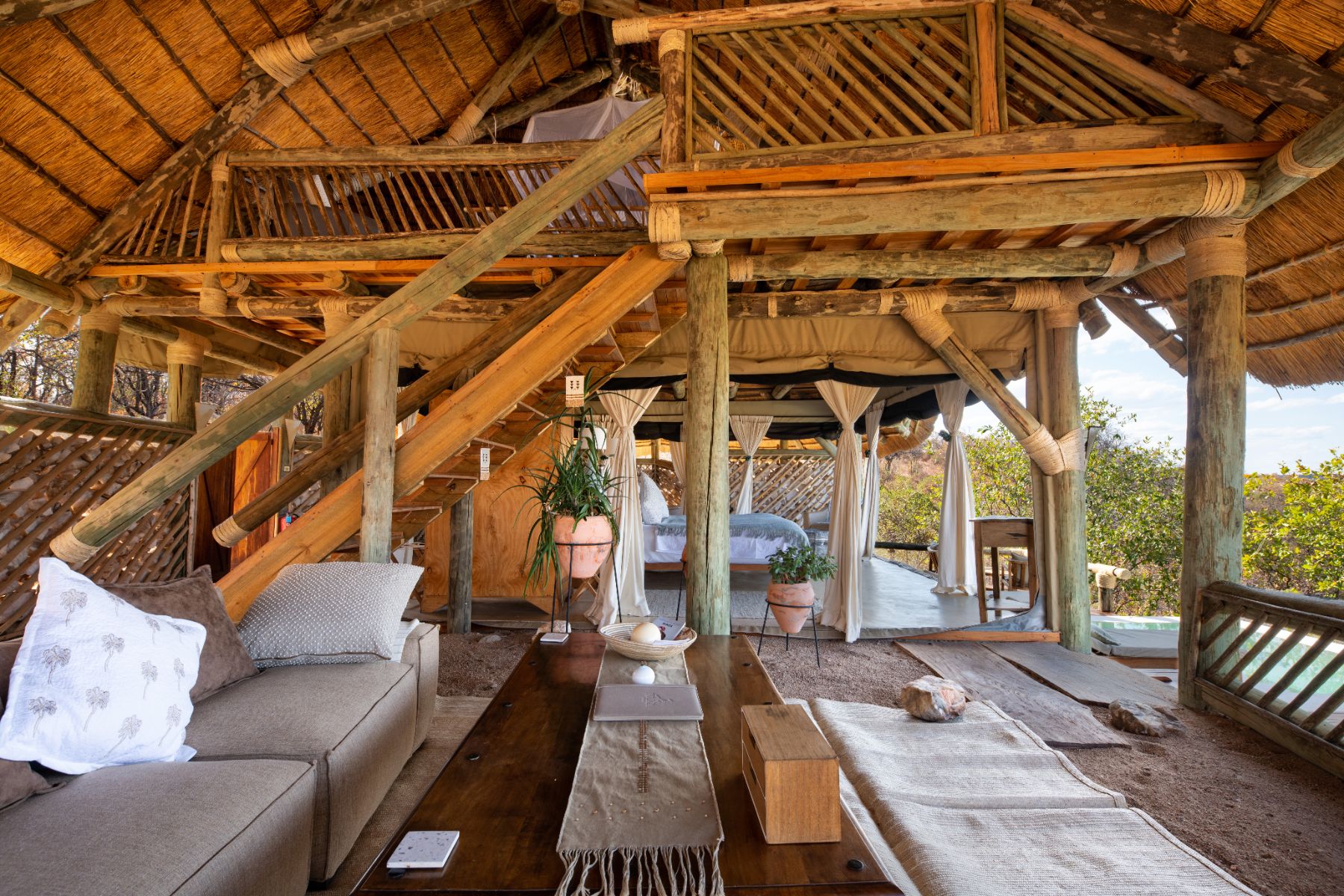 Tent lounge area at Ikuka Safari Camp in the Ruaha National Park