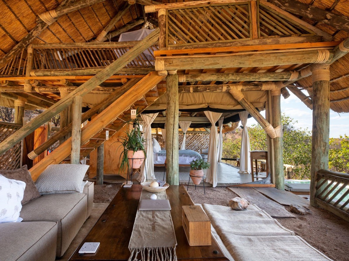 Tent lounge area at Ikuka Safari Camp in the Ruaha National Park