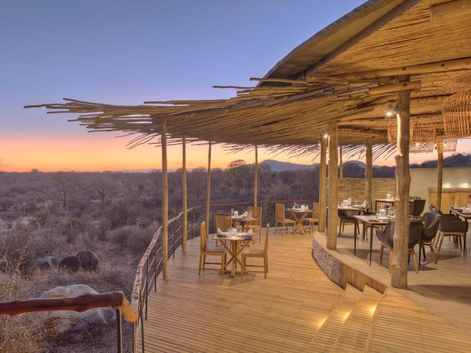Open dining area overlooking the African bushveld
