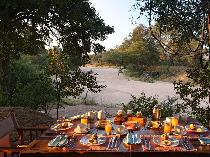 Al fresco dining at Jongomero in Tanzania
