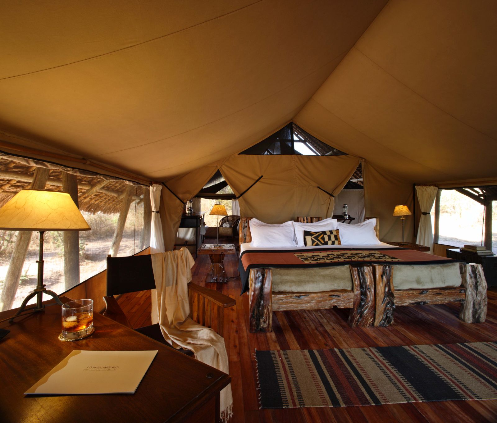 Tent interior at Jongomero in Tanzania  